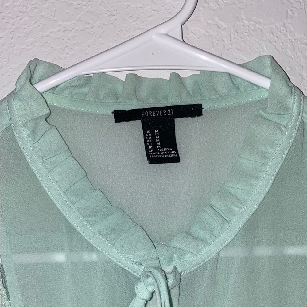 Forever 21 Light Green Ruffle Blouse - Picture 6 of 8